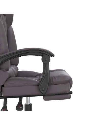 Poltrona da Ufficio Massaggiante Reclinabile Grigio Similpelle