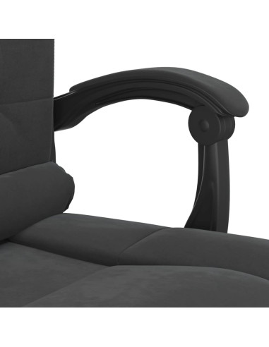 Poltrona da Ufficio Massaggiante Reclinabile Nera in Velluto