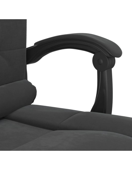 Poltrona da Ufficio Massaggiante Reclinabile Nera in Velluto