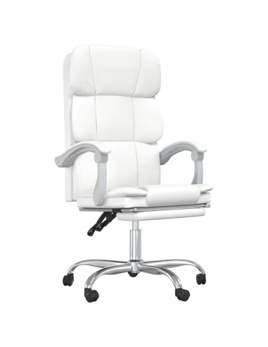Poltrona da Ufficio Reclinabile Bianca in Similpelle