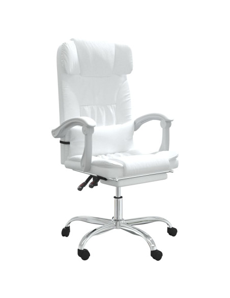 Poltrona da Ufficio Reclinabile Bianca in Similpelle