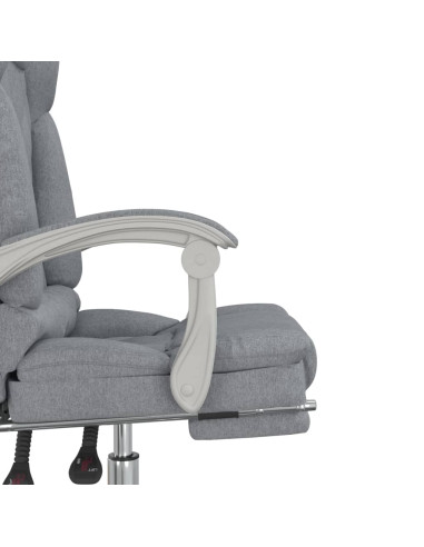 Sedia da Ufficio Massaggio Reclinabile Grigio chiaro in Tessuto