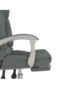 Sedia da Ufficio Massaggio Reclinabile Grigio Scuro in Tessuto