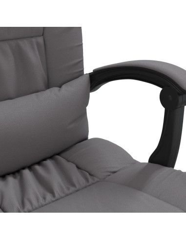 Poltrona da Ufficio Massaggiante Reclinabile Grigio Similpelle
