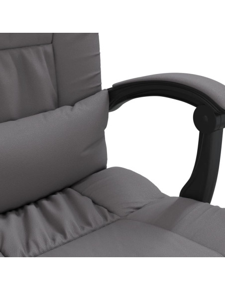 Poltrona da Ufficio Massaggiante Reclinabile Grigio Similpelle