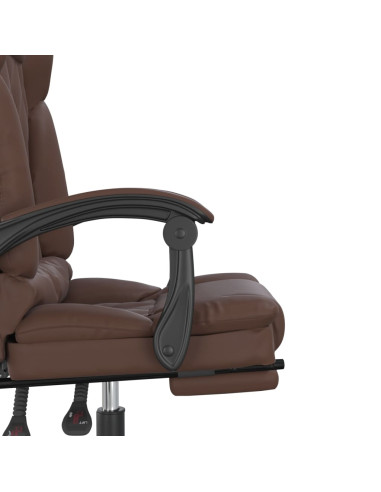 Poltrona da Ufficio Massaggiante Reclinabile marrone Similpelle