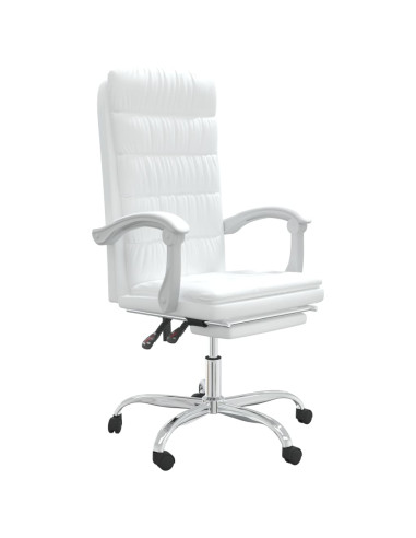 Poltrona da Ufficio Reclinabile Bianca in Similpelle