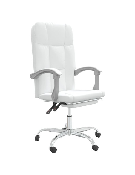 Poltrona da Ufficio Reclinabile Bianca in Similpelle