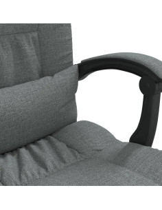 Sedia da Ufficio Massaggio Reclinabile Grigio Scuro in Tessuto