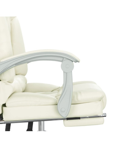Poltrona da Ufficio Massaggiante Reclinabile Crema Similpelle