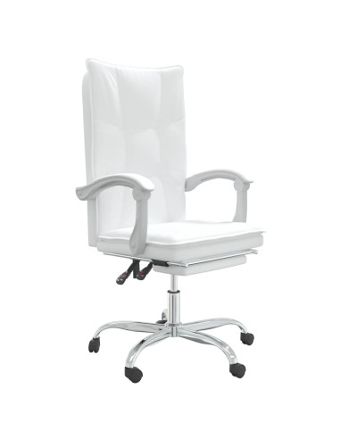 Poltrona da Ufficio Reclinabile Bianca in Similpelle
