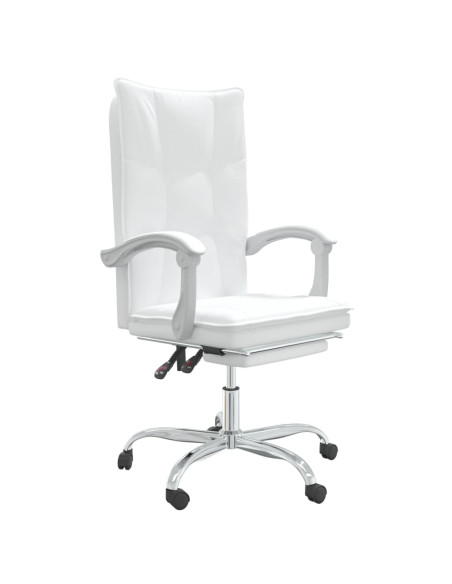 Poltrona da Ufficio Reclinabile Bianca in Similpelle