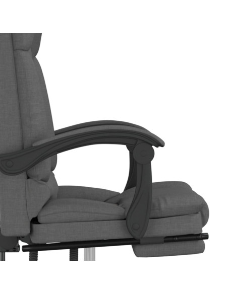 Sedia da Ufficio Massaggio Reclinabile Grigio Scuro in Tessuto