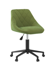 Sedia da Ufficio Girevole Verde Chiaro in Velluto