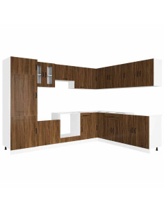 Set Mobili da Cucina 14 pz Kalmar Rovere Marrone in Truciolato