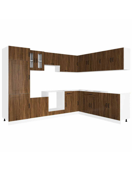 Set Mobili da Cucina 14 pz Kalmar Rovere Marrone in Truciolato