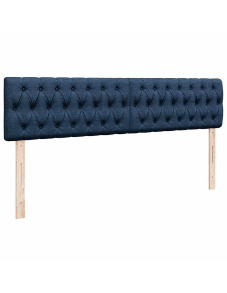 Struttura Letto Pouf con Materassi Blu 180x200cm in Tessuto