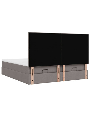 Struttura Letto Pouf con Materassi Tortora 180x200cm in Tessuto