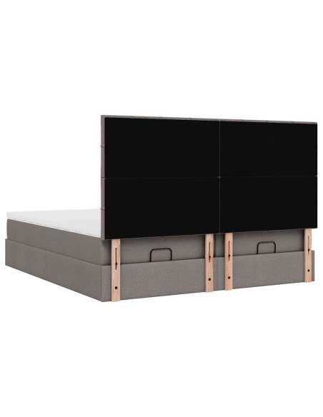 Struttura Letto Pouf con Materassi Tortora 180x200cm in Tessuto