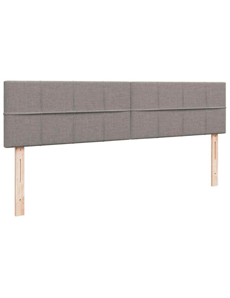 Struttura Letto Pouf con Materassi Tortora 200x200 cm Tessuto