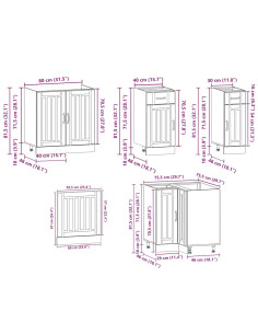 Set Mobili da Cucina 11 pz Kalmar Rovere Sonoma in Truciolato