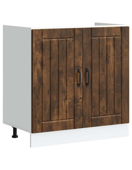 Mobile Base Lavello Lucca Rovere Fumo in Legno Multistrato