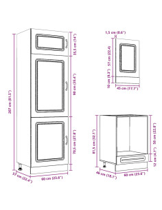 Set Mobili da Cucina 7 pz Kalmar Rovere Sonoma in Truciolato