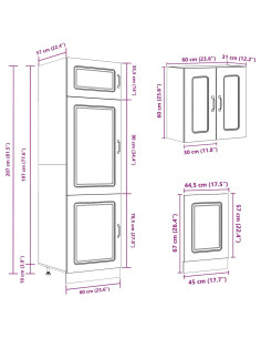 Set Mobili da Cucina 8 pz Kalmar Rovere Marrone in Truciolato