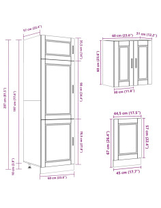 Set Mobili da Cucina 8 pz Porto Rovere Sonoma in Truciolato