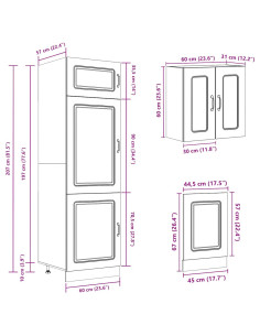 Set Mobili da Cucina 8 pz Kalmar Rovere Sonoma in Truciolato