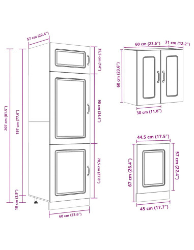 Set Mobili da Cucina 8 pz Kalmar Rovere Sonoma in Truciolato