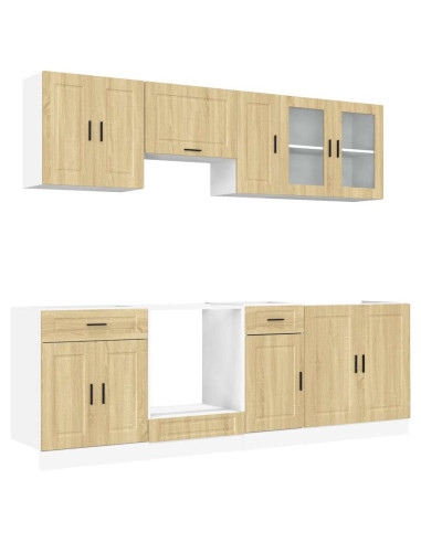 Set Mobili da Cucina 8 pz Porto Rovere Sonoma in Truciolato