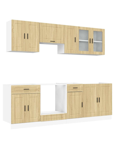 Set Mobili da Cucina 8 pz Porto Rovere Sonoma in Truciolato