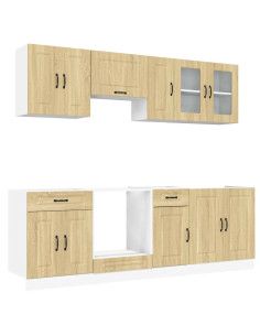 Set Mobili da Cucina 8 pz Kalmar Rovere Sonoma in Truciolato