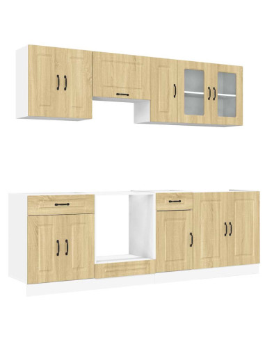 Set Mobili da Cucina 8 pz Kalmar Rovere Sonoma in Truciolato