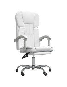 Poltrona da Ufficio Reclinabile Bianca in Similpelle