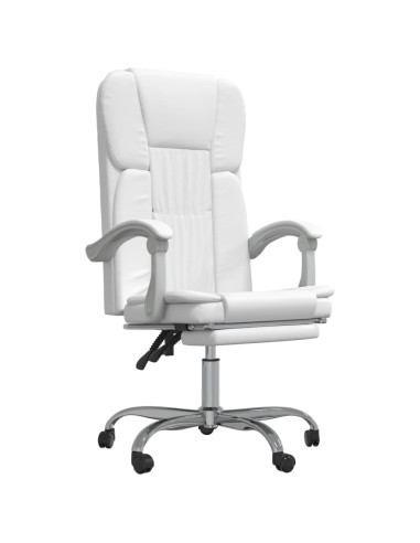 Poltrona da Ufficio Reclinabile Bianca in Similpelle