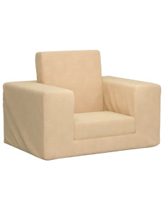 Divano Letto per Bambini Crema in Morbido Peluche
