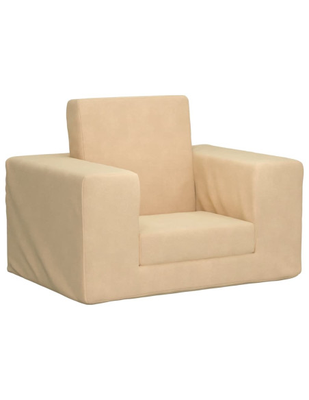 Divano Letto per Bambini Crema in Morbido Peluche