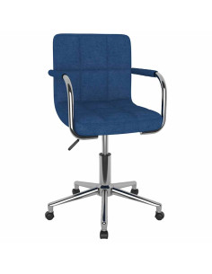 Sedia da Ufficio Girevole Blu in Tessuto