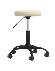 Sedia Girevole da Ufficio Crema in Velluto