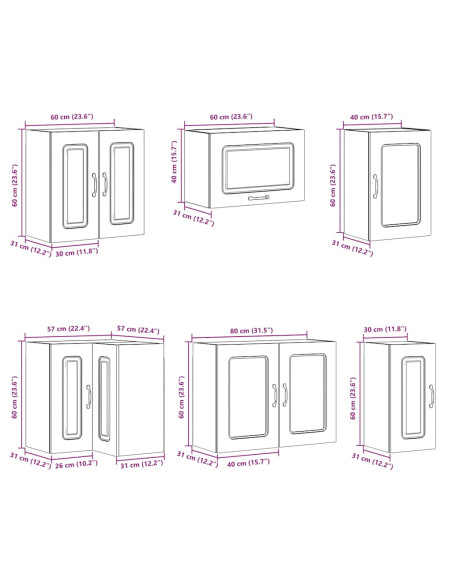 Set Mobili da Cucina 11 pz Lucca Rovere Fumo in Truciolato