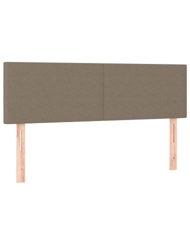 Pouf Letto con Materasso e LED Tortora 140x190 cm in Tessuto