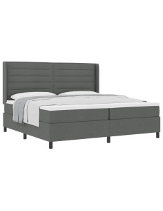 Letto a molle con materasso Grigio scuro 200 x 200 cm Tessuto 2