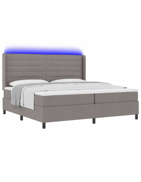 Letto a Sorgente LED con materasso Talpa 200 x 200 cm Tessuto