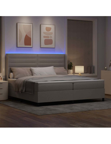 Letto a Sorgente LED con materasso Talpa 200 x 200 cm Tessuto