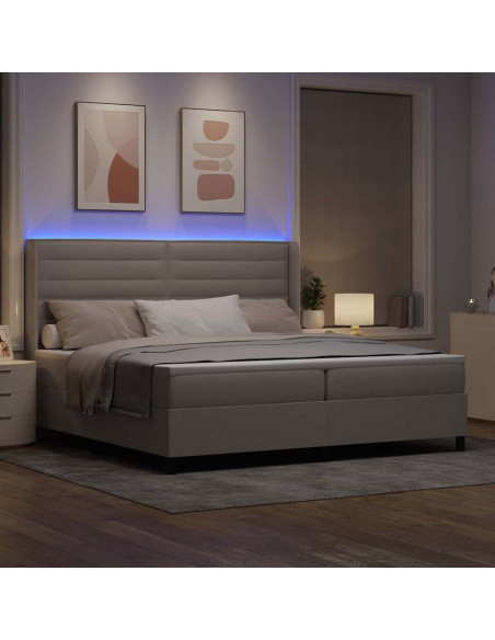 Letto a Sorgente LED con materasso Talpa 200 x 200 cm Tessuto