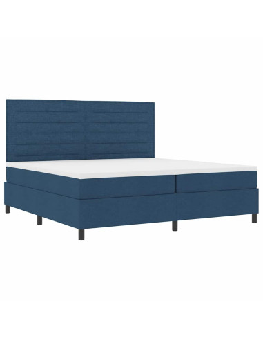 Letto a molle con materasso Blu 200 x 200 cm Tessuto