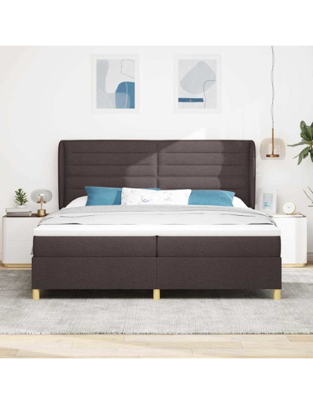 Letto con molle e materasso Grigio Scuro 90x190 cm Tessuto