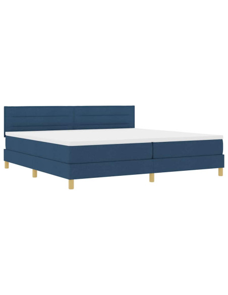 Letto a molle con materasso Blu 200 x 200 cm Tessuto